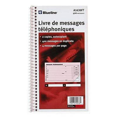 Message Book-11X5-11/16 Ncr 400 Messages, Duplicate French