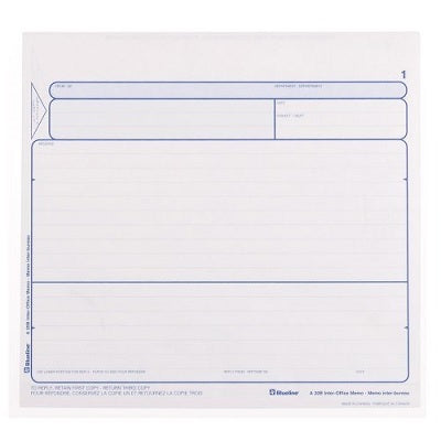 Forms-Ncr, Inter-Office Memo Snapset 8.5X8 Triplicate