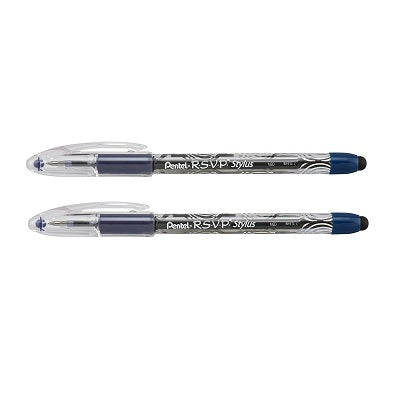 Stylus Pen-Ballpoint R.S.V.P. Medium Blue, 2/Pack