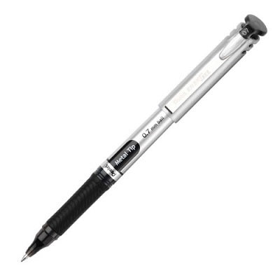 Pen-Roller, Energel Metal Tip 0.7Mm Black,12/pk