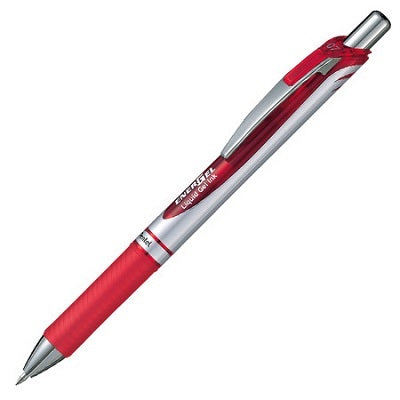 Pen-Retractable, Energel Gel Roller, 0.7Mm Red,12/pk