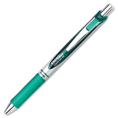 Pen-Retractable, Energel Gel Roller, 0.7Mm Green,12/pk