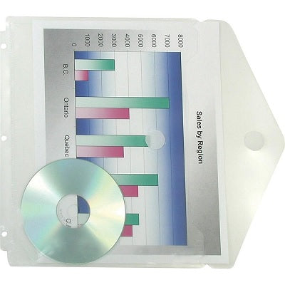 Binder Pouch-3-Ring 100 Sheet Cap., Velcro Closure, Clear