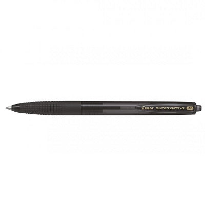 Pen-Retractable, Super Grip G Ballpoint, Medium, Black,12/pk