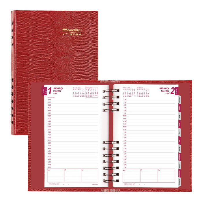 Brownline CoilPro Daily Planner 2024, English, Red (CB634C.RED)
