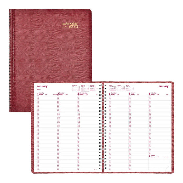 Brownline Essential Weekly Appointment Book 2024, English, Red (CB950.RED) (FREE SHIPPED)