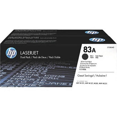 Laser Toner-Hp #83A Black Twin Pack