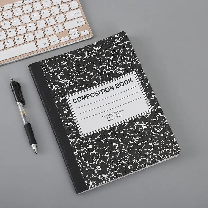 Composition Book, 9-3/4 x 7-1/2, 100 Sheets/200 Pages, Black