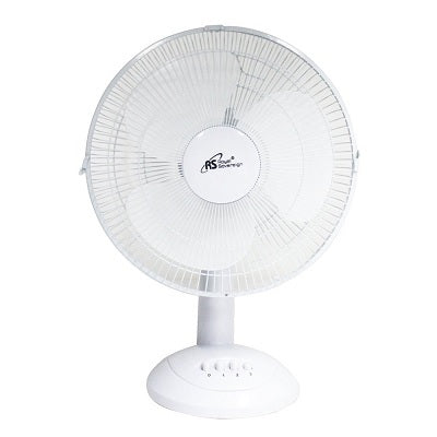 Fan-12" Desk, Oscillating, 3-Speed White