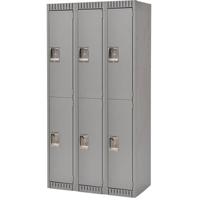 Locker-Basic Style, 3 Tier 3 Bank 12" X18" X33-1/4", Grey