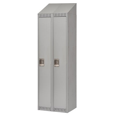Locker-Slope Top, 1 Tier 2 Bank 12" X18" X82", Grey