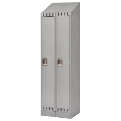 Locker-Slope Top/Rec.Base, 1 Tier 2 Bank 12" X18" X86", Grey