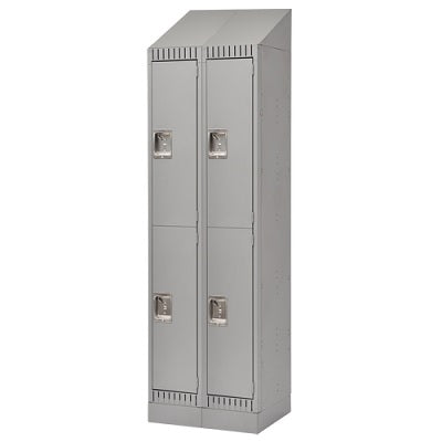 Locker-Slope Top/Rec.Base, 2 Tier 2 Bank 12" X18" X33-1/4"
