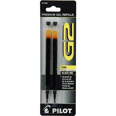 Pen Refill-G-2 Gel Pen, 0.5Mm Black 2/Card