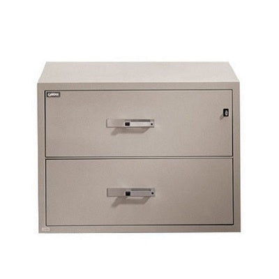 File Cabinet-Fire Resistant, Lateral 2 Drawer Beige