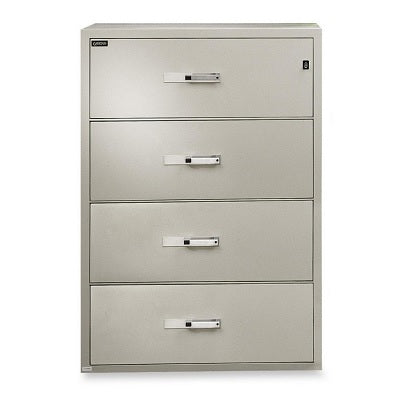 File Cabinet-Fire Resistant, Lateral 4 Drawer Beige
