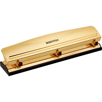 Punch-3 Hole, 9/32" Executive, 12 Sheet Capacity, Gold