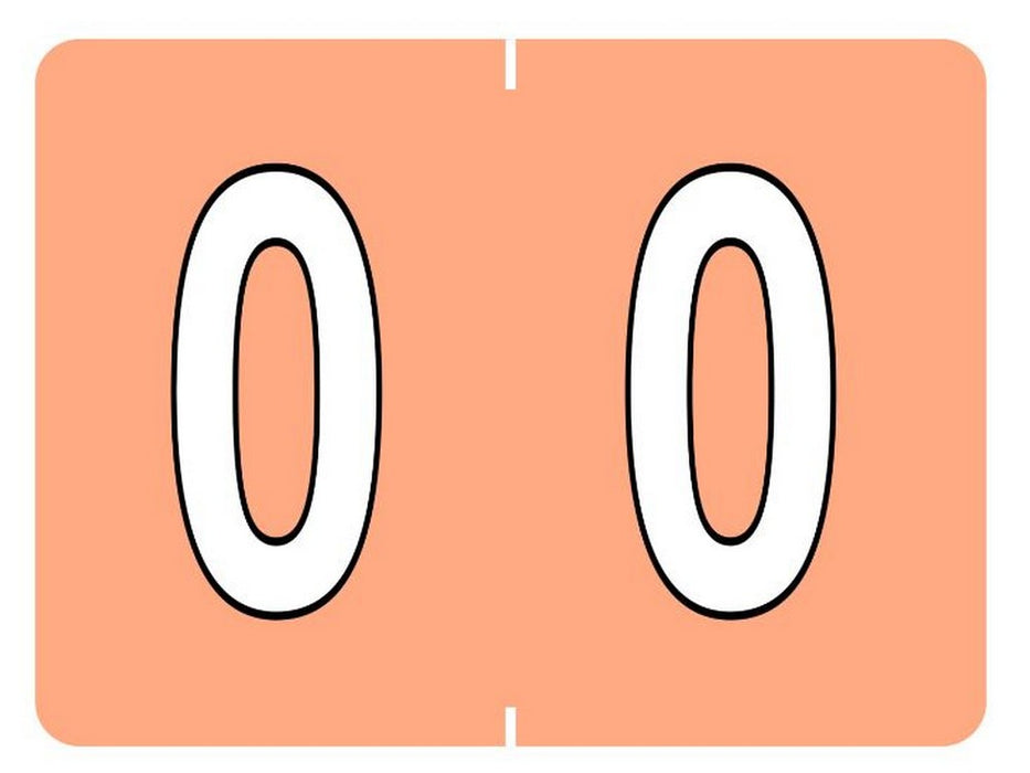 Pendaflex Datafile Compatible End Tab Numeric Label -"0" Salmon , 500 Labels/rl (0-Salmon)