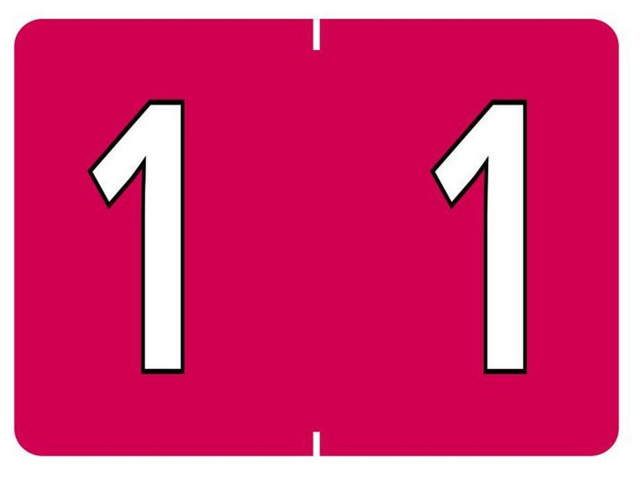 Pendaflex Datafile Compatible End Tab Numeric Label -"1" Red , 500 Labels/rl (1-Red)