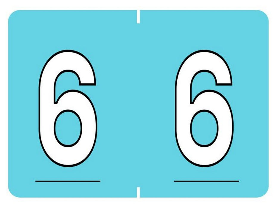 Pendaflex Datafile Compatible End Tab Numeric Label -"6" Light Blue , 500 Labels/rl (6-Light Blue)