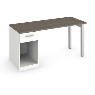 Desk-Ionic With Open Pedestal & Drawer 24" X 60", Acajou