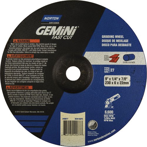 NS033-Gemini® Depressed Centre Grinding Wheels