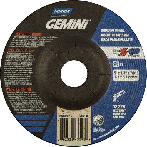 NS037-Gemini® Depressed Centre Grinding Wheels