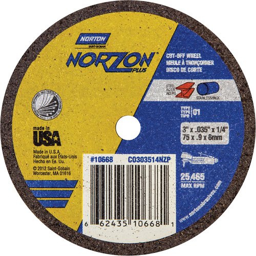 NS138-Portable Small Diameter Reinforced Cut-Off Wheels - Norzon Plus