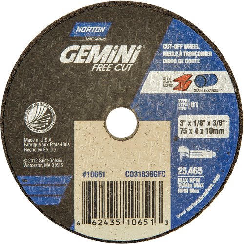 NS182-Portable Small Diameter Reinforced Cut-Off Wheels - Gemini®
