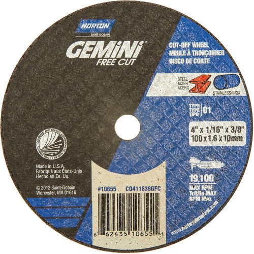 NS189-Portable Small Diameter Reinforced Cut-Off Wheels - Gemini®