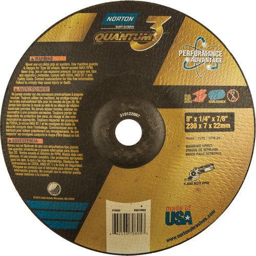 NY568-Quantum 3 SG Depressed Center Grinding Wheel