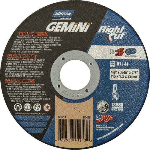 NY665-Gemini RightCut Right Angle Cut-Off Wheel