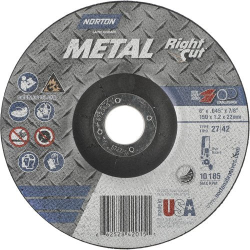 NY667-Metal RightCut Right Angle Cut-Off Wheel