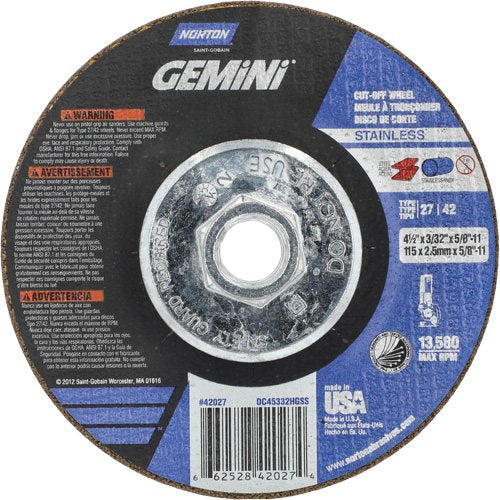 NY669-Gemini INOX/SS Right Angle Cut-Off Wheel
