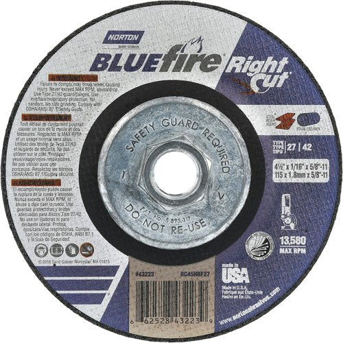 NY672-BlueFire RightCut Right Angle Cut-Off Wheel