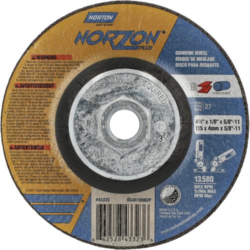 NY674-NorZon Plus SGZ CA Grinding & Cutting Wheel