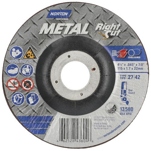 NY676-Metal RightCut Right Angle Cut-Off Wheel