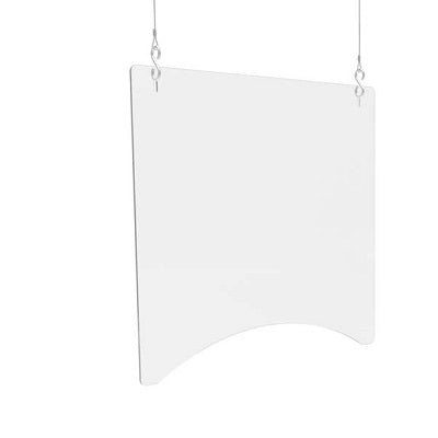 Barrier-Hanging 1/8" Polycarbonate, 24"Wx24"H, Two Holes