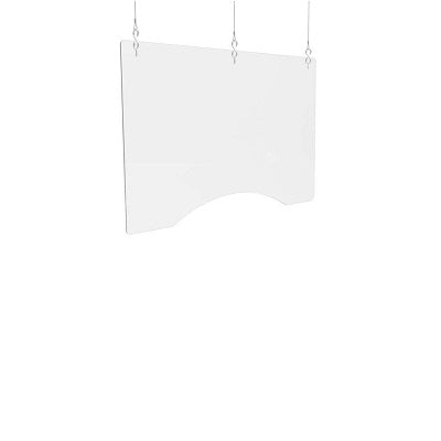 Barrier-Hanging 1/8" Polycarbonate, 36"Wx24"H, Three Holes