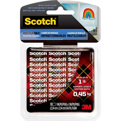 Mounting Tabs-Scotch 1" X 1" Clear