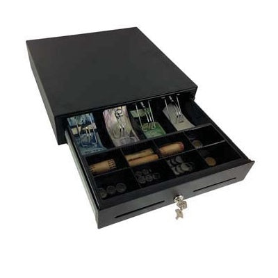 Cash Drawer-Manual, 4 Bill/ 8 Coin, Black