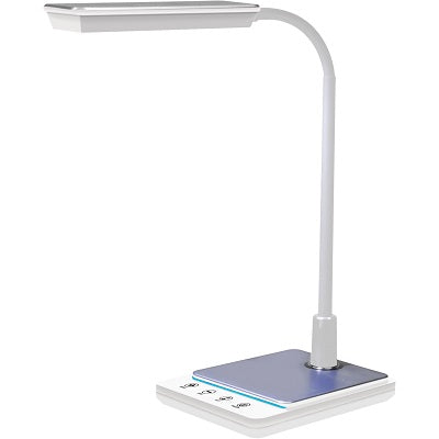 Lamp-Desk, Goose Neck With Usb Charger White