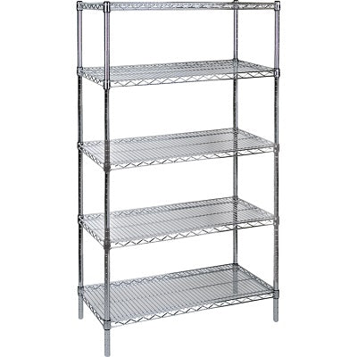 Shelf-Wire Heavy-Duty, 5 Tier 36"W X 74"H X 18"D Chromate