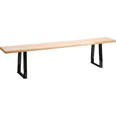 Bench-Locker Room, Woodtop, Black Base 96.5" X 96" X 16.5"H