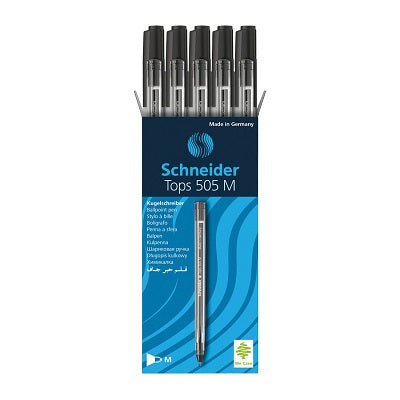 Pen-Stick, Schneider Tops 505, Medium Black 10/Box