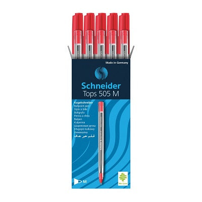 Pen-Stick, Schneider Tops 505, Medium Red 10/Box