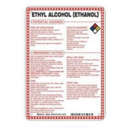 SAD087-"Ethyl Alcohol (Ethanol) Potential Hazards" Sign