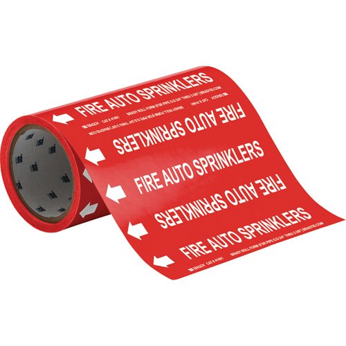 SAE611-"Fire Auto Sprinklers" Roll Form Pipe Markers