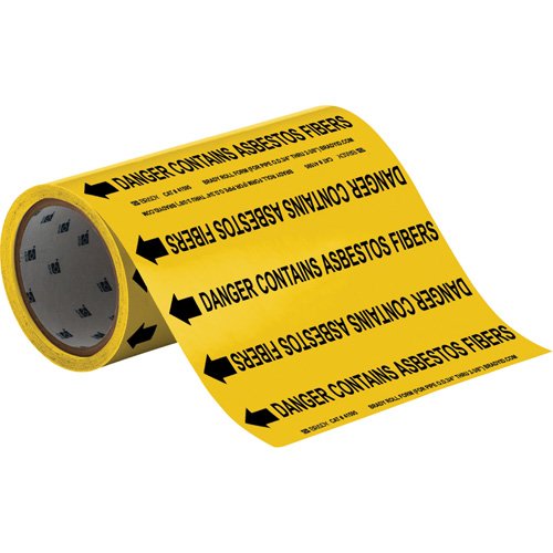 SAE759-"Danger Contains Asbestos Fiber" Roll Form Pipe Markers