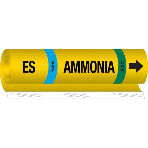 SAF539-"ES Vap Ammonia Low" Ammonia (IIAR) Pipe Marker